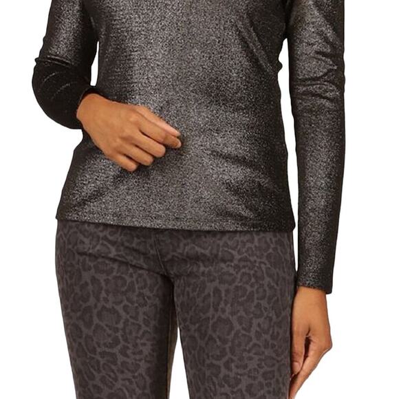 NWT! Michael Kors Velvet Chain Cold-Shoulder Shimmer Top - Size XL - Picture 3 of 10